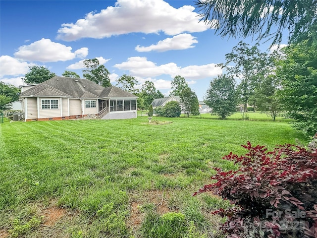 1625 Damascus Cir, Conover, NC 28613 - view of grassy yard featuring a sunroom