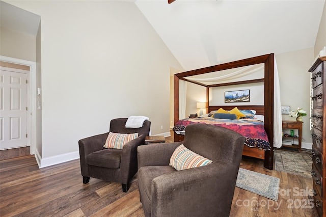 8109 Hawk Crest Ct, Charlotte, NC 28270 - bedroom with wood finished floors and vaulted ceiling