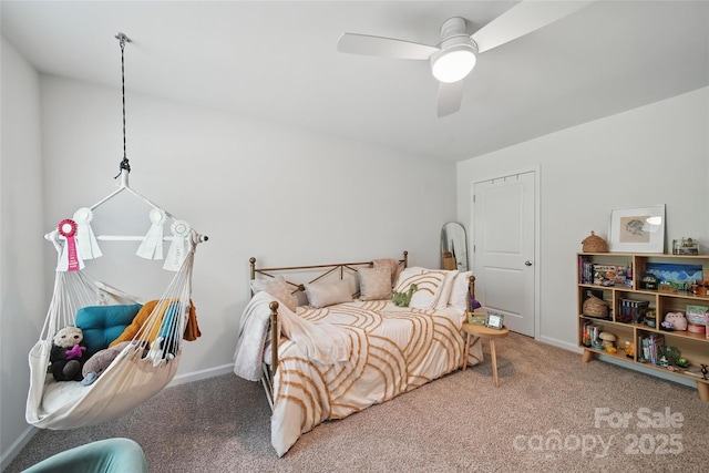 2034 Houle Ln, Charlotte, NC 28214 - bedroom with carpet, baseboards, and ceiling fan