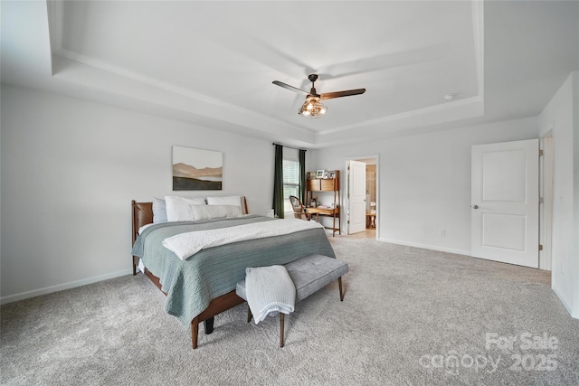 2034 Houle Ln, Charlotte, NC 28214 - bedroom featuring a tray ceiling, carpet flooring, and baseboards