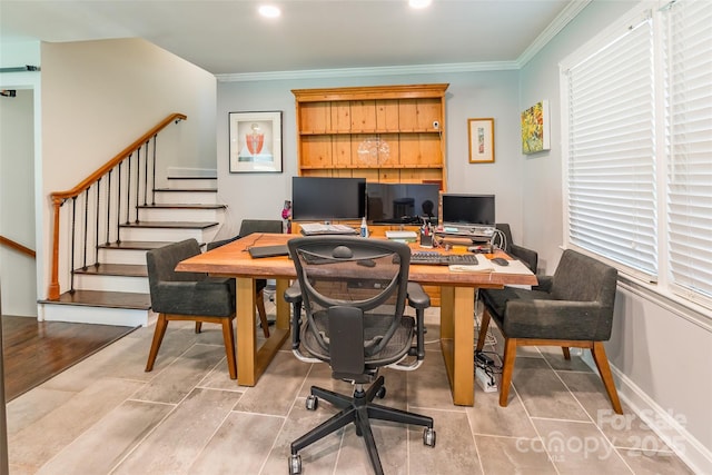 1645 Brookdale Ave, Charlotte, NC 28210 - office area with crown molding and baseboards