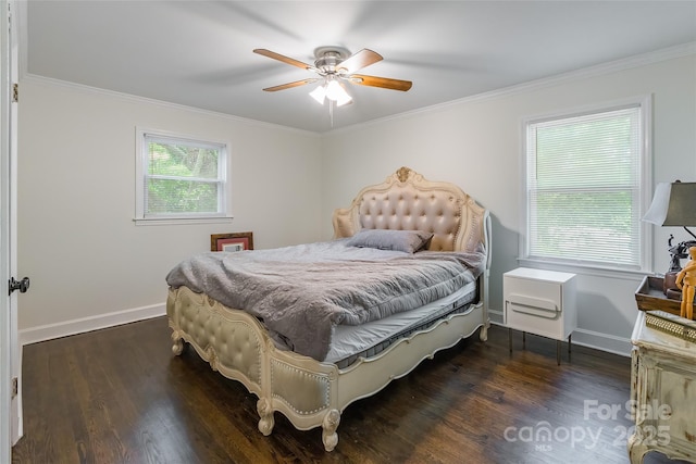 1645 Brookdale Ave, Charlotte, NC 28210 - bedroom with wood finished floors, ornamental molding, and ceiling fan