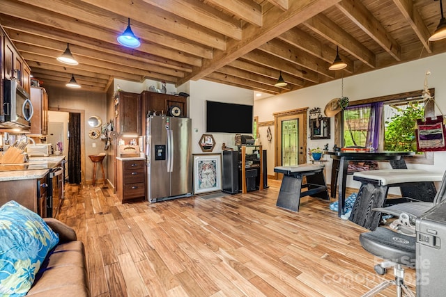 43 Dillingham Estates Trl, Swannanoa, NC 28778 - office space with light wood-type flooring and beam ceiling