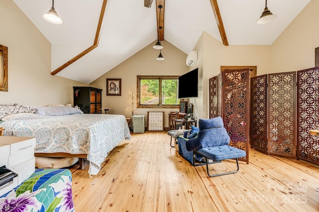 43 Dillingham Estates Trl, Swannanoa, NC 28778 - bedroom featuring a wall mounted AC and hardwood / wood-style floors