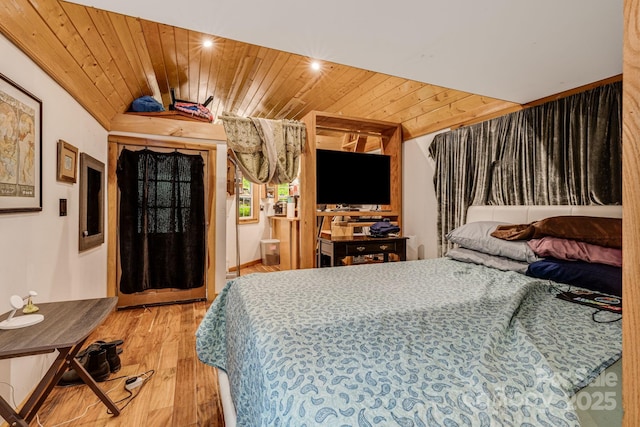 43 Dillingham Estates Trl, Swannanoa, NC 28778 - bedroom with lofted ceiling, wooden ceiling, and wood finished floors