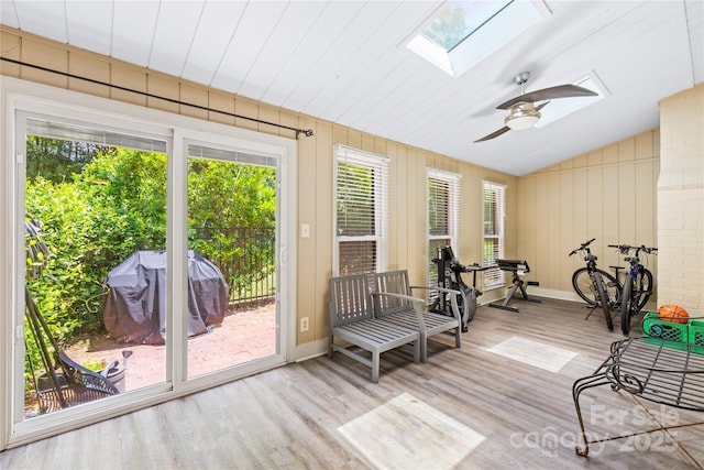 7528 Red Oak Ln, Charlotte, NC 28226 - sunroom / solarium with a skylight and vaulted ceiling