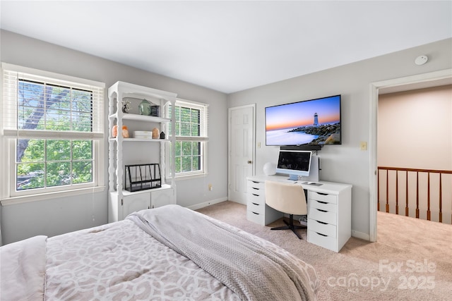 7528 Red Oak Ln, Charlotte, NC 28226 - carpeted bedroom featuring baseboards and an office area