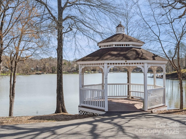 714 Deerbrook Ln, Tega Cay, SC 29708 - dock area with a water view and a gazebo