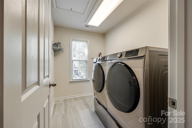 714 Deerbrook Ln, Tega Cay, SC 29708 - laundry area featuring washer and dryer and attic access