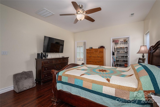 3103 Richview Dr, Crouse, NC 28033 - bedroom with hardwood / wood-style flooring, ceiling fan, and baseboards