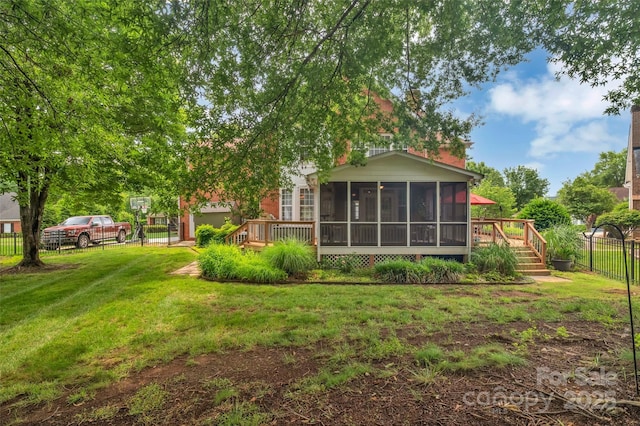15737 Agincourt Dr, Huntersville, NC 28078 - rear view of house featuring a sunroom and a wooden deck