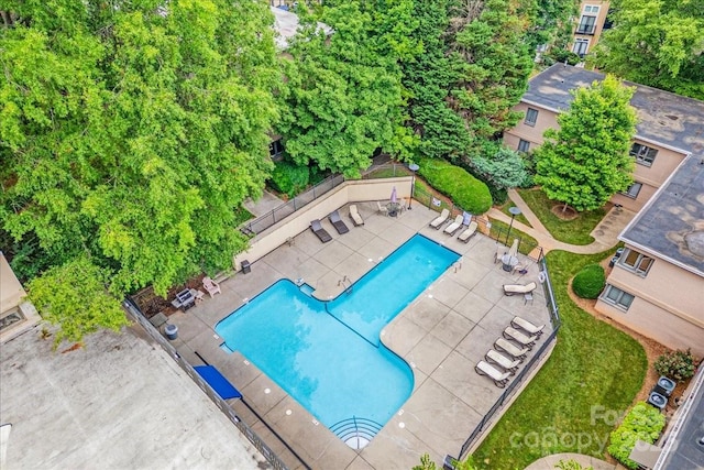 201 N Dotger Ave Unit C8, Charlotte, NC 28207 - drone / aerial view of a pool