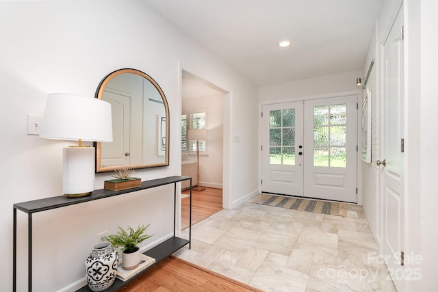 5424 Doncaster Dr, Charlotte, NC 28211 - foyer entrance with french doors and recessed lighting