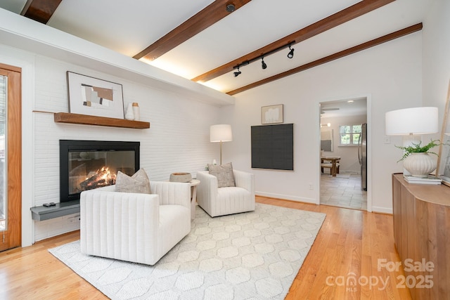 5424 Doncaster Dr, Charlotte, NC 28211 - living room with light wood-style flooring, a glass covered fireplace, and track lighting