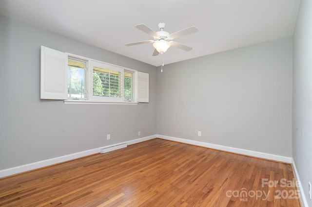 5424 Doncaster Dr, Charlotte, NC 28211 - spare room featuring light wood-style floors and ceiling fan