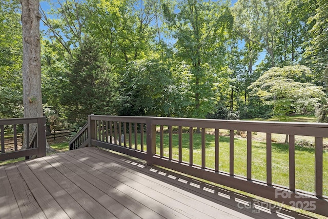 10101 Wood Ct, Charlotte, NC 28277 - wooden terrace featuring a lawn