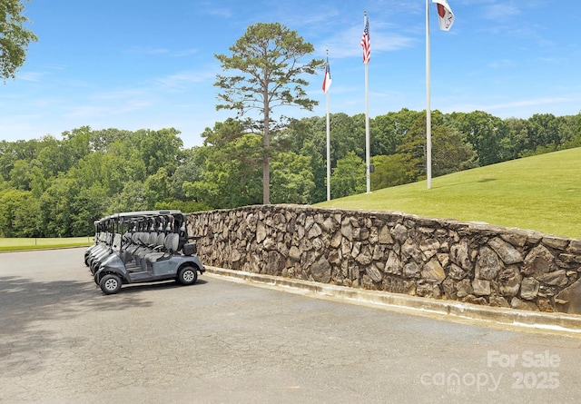 10101 Wood Ct, Charlotte, NC 28277 - view of parking featuring a wooded view