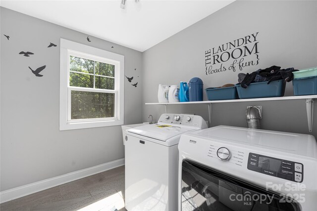 3902 Mcgee Point Rd, Terrell, NC 28682 - laundry room with separate washer and dryer and baseboards