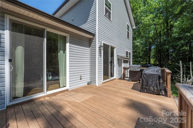 3902 Mcgee Point Rd, Terrell, NC 28682 - wooden deck with a grill