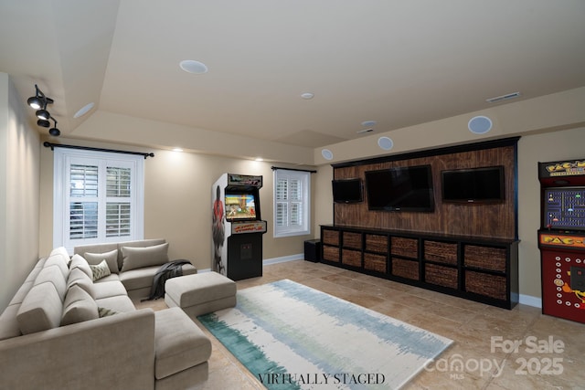 4672 Snow Dr, Harrisburg, NC 28075 - living area with light tile patterned floors and baseboards