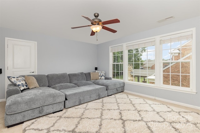 10106 Silverling Dr, Waxhaw, NC 28173 - living area with baseboards and a ceiling fan