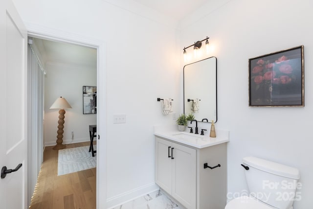 4203 Walker Rd, Charlotte, NC 28211 - half bathroom featuring vanity and toilet