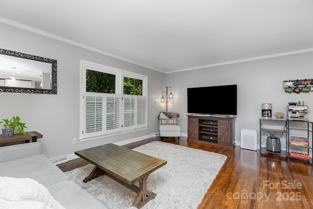 4200 Tyndale Ave, Charlotte, NC 28210 - living area featuring ornamental molding and wood finished floors