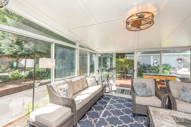 4200 Tyndale Ave, Charlotte, NC 28210 - sunroom featuring an outdoor hangout area and lofted ceiling
