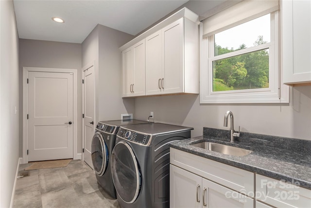 24 Herron View Ln, Weaverville, NC 28787 - laundry room featuring washing machine and dryer, cabinet space, and recessed lighting