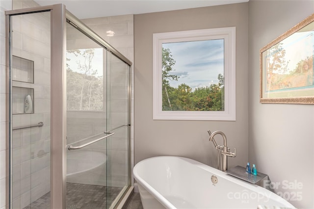 24 Herron View Ln, Weaverville, NC 28787 - full bath featuring a freestanding tub and a shower stall