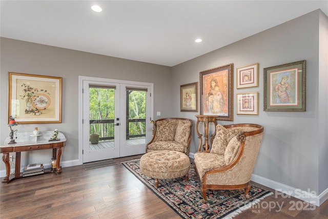 24 Herron View Ln, Weaverville, NC 28787 - living area featuring wood finished floors, french doors, and recessed lighting