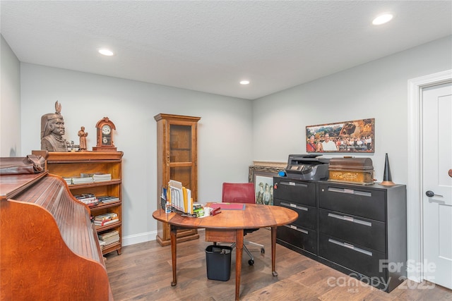 24 Herron View Ln, Weaverville, NC 28787 - office featuring recessed lighting, wood finished floors, and a textured ceiling