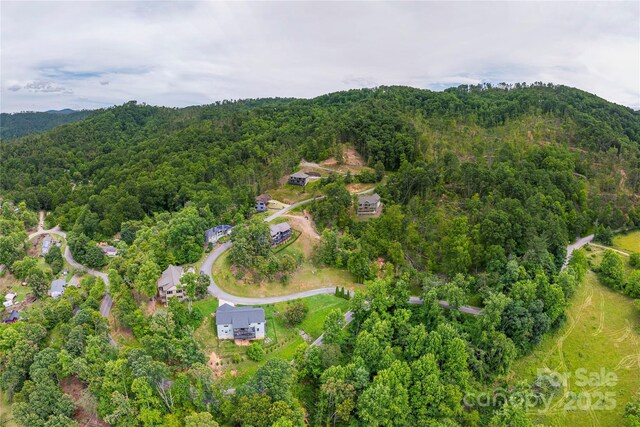 24 Herron View Ln, Weaverville, NC 28787 - aerial view of property and surrounding area featuring a heavily wooded area