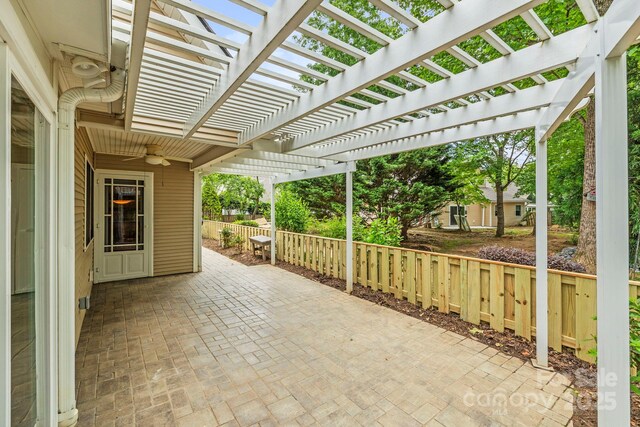 50 Beekeeper Trl, Swannanoa, NC 28778 - view of patio / terrace with a ceiling fan and a pergola