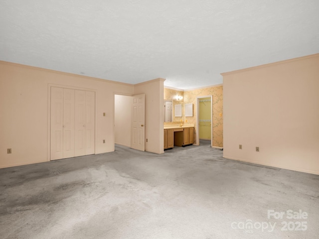 2000 Golf Course Rd, Columbus, NC 28722 - unfurnished living room featuring ornamental molding and light carpet