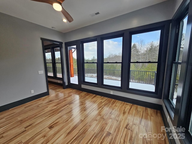 1076 Table View Dr Unit 55, Morganton, NC 28655 - empty room featuring a ceiling fan, light wood finished floors, baseboards, and recessed lighting