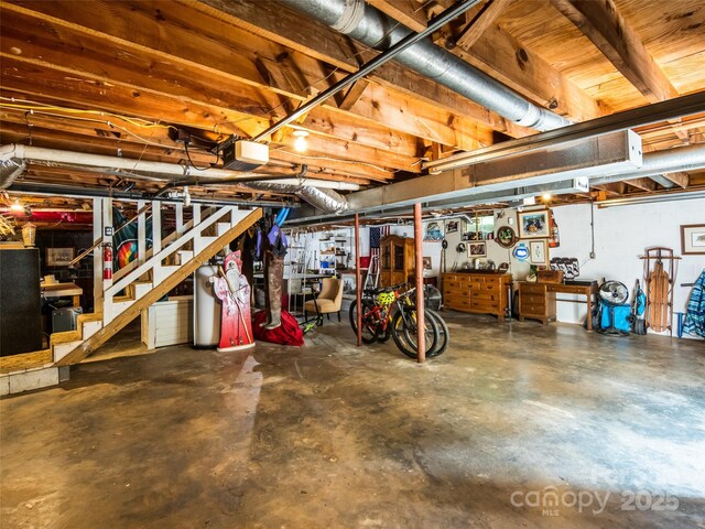 26 Melton Rd, Candler, NC 28715 - unfinished below grade area with stairs