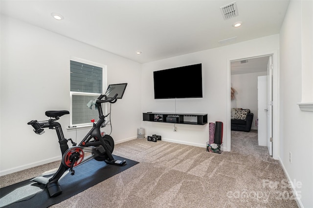11116 Godwit Ln, Charlotte, NC 28278 - workout area with carpet flooring, baseboards, and recessed lighting
