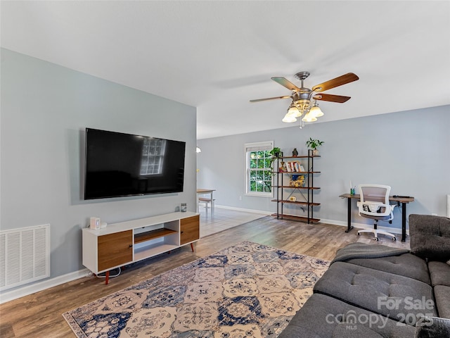 17 Fieldtop Ln, Arden, NC 28704 - living room with ceiling fan and wood finished floors