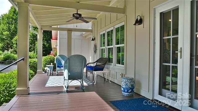 63 Greenridge Rd, Weaverville, NC 28787 - wooden deck with ceiling fan