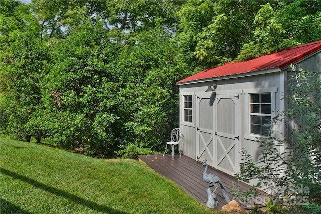 63 Greenridge Rd, Weaverville, NC 28787 - view of grassy yard with a storage shed