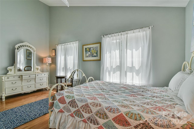 63 Greenridge Rd, Weaverville, NC 28787 - bedroom featuring wood finished floors and lofted ceiling