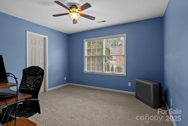 9717 Waterton Ct, Huntersville, NC 28078 - unfurnished office featuring ceiling fan, carpet, and baseboards