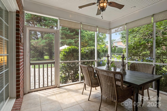 9717 Waterton Ct, Huntersville, NC 28078 - sunroom / solarium with ceiling fan and outdoor dining area