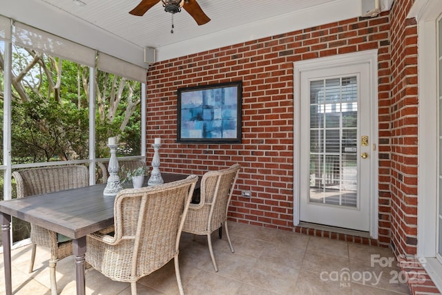 9717 Waterton Ct, Huntersville, NC 28078 - sunroom featuring outdoor dining space and ceiling fan