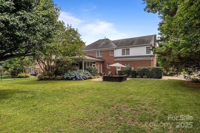 9717 Waterton Ct, Huntersville, NC 28078 - rear view of property featuring brick siding and a sunroom