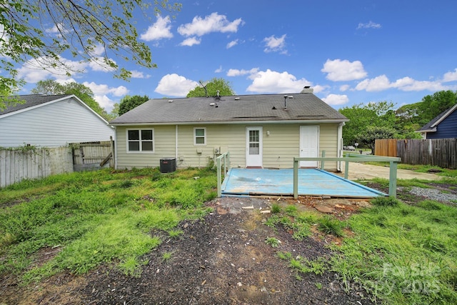 8520 Mission Hills Rd, Charlotte, NC 28227 - rear view of house with a fenced backyard and a wooden deck