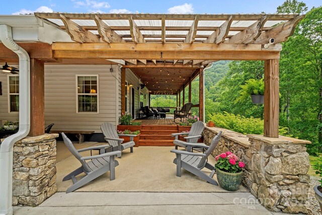 491 Paint Fork Rd, Barnardsville, NC 28709 - view of patio / terrace with a pergola