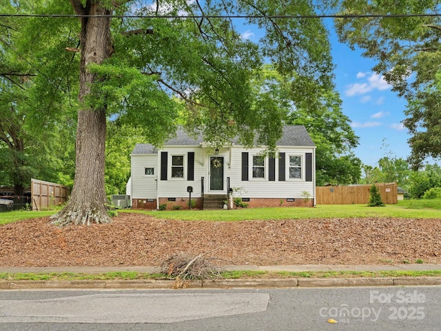 206 Charlotte St, York, SC 29745 - view of front of property featuring crawl space, a shingled roof, and central AC unit