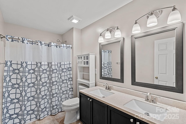 3830 Waters Reach Ln, Indian Trail, NC 28079 - full bath with double vanity and a shower with curtain